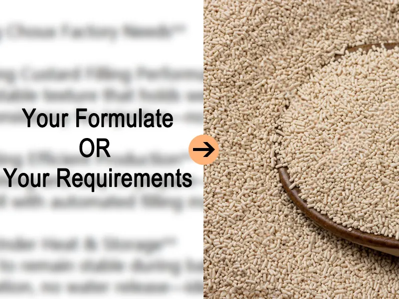 Custom instant dry yeast formulation service showing personalized yeast development based on client requirements, from granule size to fermentation speed.